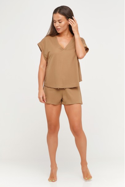 Модель - 047: Женский костюм шорты и футболка для дома